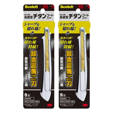 3M Scotch 鈦金屬美工刀，高硬度鈦塗層刀片，鋒利耐用，S型, 2個