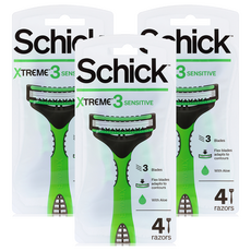 Schick 舒適牌 Xtreme3 Sensitive攜帶型刮鬍刀, 4入, 3組