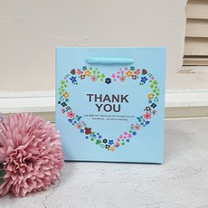 에이비엠코리아 플라워 땡큐 쇼핑백, 블루, 20개