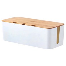 isona 愛收納 三孔竹板延長線收納盒 550g, 白色, 1個