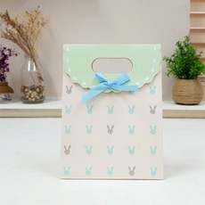 ABM 손잡이종이 쇼핑백 큐티래빗 10p, 10개, 소(12.5 x 6 x 16.5 cm), 혼합 색상