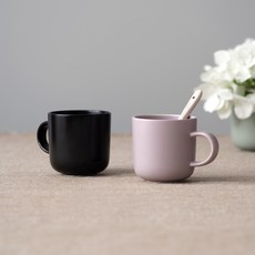 보울보울 국산 레트로라인 머그-320ml, 미드나잇블랙+라벤더바이올렛, 1세트 미드나잇블랙, 라벤더바이올렛, 2개