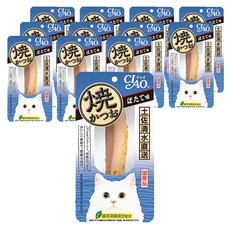INABA CIAO 啾嚕 魚柳條 燒烤鰹魚, 干貝風味, 日本國產品, 綠茶消臭成分配合, 25g, 12包