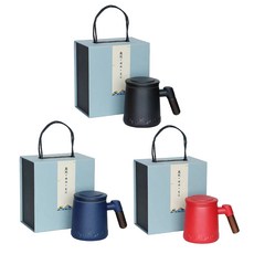 EDISH 陶瓷茶韻三合一泡茶杯禮盒 (紅藍黑隨機) - 方便快捷，品味生活, 1盒, 泡茶杯