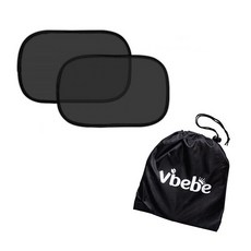 vibebe 汽車遮陽靜電貼-黑, 靜電吸附/簡易安裝/有效遮陽/不擋視線, 48 x 30cm, 1入