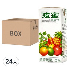 波蜜 果菜汁 鋁箔包 還原蔬果汁30%, 330ml, 24入