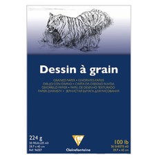 Clairefontaine CF DESSIN À GRAIN 白色繪圖紙, 224g, A3 尺寸, 20 張, 無酸性紙, 20張