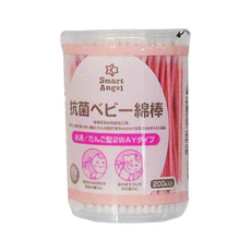 西松屋 Smart Angel 超細紙軸嬰兒棉棒，200入，抗菌, 200支, 1盒