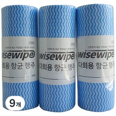 와이즈와이프 다회용 향균 롤행주, 40개입, 9개