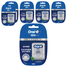 Oral-B 歐樂B 深層潔淨牙線，含天然蜂蠟，溫和呵護牙齦，有效清潔牙菌斑，清涼薄荷口味, 40m, 6個