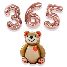 올댓파티 365일 1주년 곰돌이 기념일 파티 풀세트, 혼합색상, 1세트