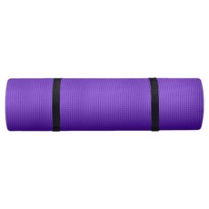 FOSO 加厚款瑜珈墊 附綁帶 + 背帶, 紫色, 舒適防滑, 運動必備, 1組