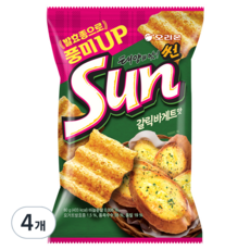 ORION 好麗友 Sun波浪玉米脆片 大蒜麵包口味, 80g, 4包