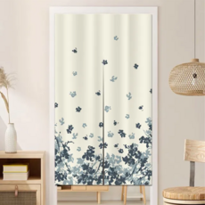 BonBon naturel 侘寂風日式長門簾，寬85x長150cm，100%聚酯纖維, 150 x 85cm, 墨影