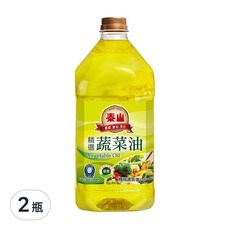 泰山 精選蔬菜油, 全素, 不添加棕櫚油, 3L, 2瓶