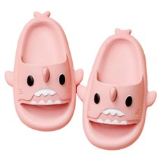 bebehome 可愛鯊魚造型室內防滑兒童拖鞋, 粉色, 尺寸21/內長20.5公分, 21cm