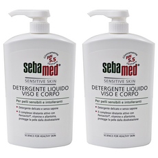 sebamed 施巴 pH5.5 潔膚露，適合敏感肌與嬰幼兒及全家使用, 1L, 2瓶