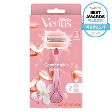 Venus 컴포트 글라이드 화이트티 여성용 면도기 + 면도날 2입, 1개 1세트