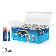 로케트 파워 알카라인 AA 18p + AAA 18p 건전지 세트, 2세트, 36개입