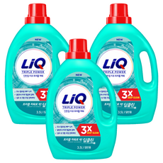 리큐 진한겔 딥클린 트리플파워 일반용 액상세제 본품, 3.5L, 3개