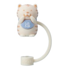 Oolab 良杯製所 吉祥物系列 矽膠防塵吸管蓋 細 喜氣虎納福款, 1個