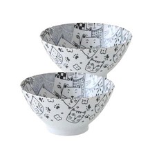 JUST HOME 日本製霧線陶瓷7吋麵碗2入組, 5825-05A, 2個, 1組