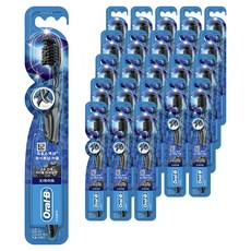 오랄비 크로스액션 화이트닝 차콜 칫솔, 6개입, 4개