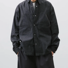 BOHRHOO Early Spring Denim LS Shirt 單寧長袖襯衫, S, 黑色