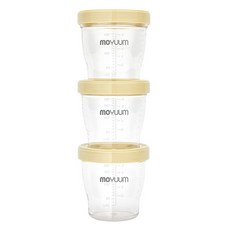 모윰 트라이탄 이유식 용기, 크림옐로우, 3개, 180ml