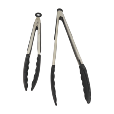 LifeHouse 標準矽膠食品夾 2入, 收納鎖扣設計，加大張口，夾取更容易, 黑色, 1組