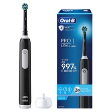 오랄비 전동칫솔, PRO 1000, 블랙, 1개