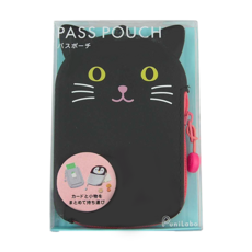 LIHIT LAB. PuniLabo 矽膠袋, 貓咪造型Pass Pouch, 黑貓