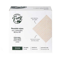 SINCERELY Frog 一天一張可洗式抹布 Set 50張, 33x34公分, 可重複使用, 2盒