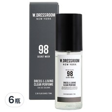 W.DRESSROOM 多麗絲 衣物居家香水噴霧, 持久清新, 除臭殺菌, 70ml, No.98 Secret Musk, 6瓶