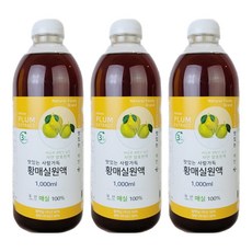 맛있는 자연 3년숙성 사랑가득 황매실원액, 1L, 3개