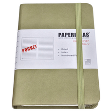 PAPERIDEAS 硬皮橫線筆記本 A6 口袋本 188頁, 山梔茶, 1本