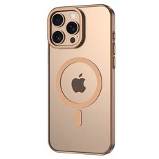TOTU 拓途 iPhone 16 Pro 支架鏡頭框 磁吸手機防摔保護殼 晶透 MagSafe兼容, 金色