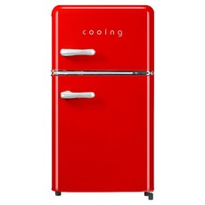 쿠잉전자 레트로 미니 80L 2도어 냉장고, REF-D85R