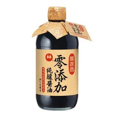 萬家香 零添加 純釀醬油，使用非基因改造黃豆，100%純天然釀造，450ml 玻璃瓶裝, 1瓶