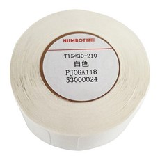 NIIMBOT 精臣 標籤機專用防水純白貼紙 8m, 15 x 30 mm, 210張, 耐用標籤紙, 1捲