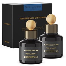 아이엠듀 차량용 퍼퓸 디퓨저 80ml 본품 x 2p + 우드볼스틱 2p 세트 본품, 프레시 런드리, 1세트
