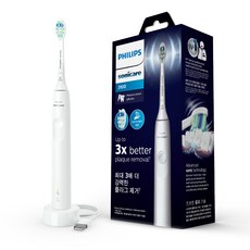 소닉케어 3100 시리즈 음파 전동칫솔, HX3671/23, 화이트, 1개
