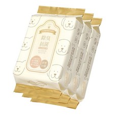 Baan 貝恩寵物除臭濕巾, 天然大豆成分陽離子, 厚型, 30抽, 30片, 3包