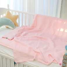화모 소프트 3중직 거즈 앤 매쉬 신생아 프리미미엄 하이포라 방수 패드 + 이불 + 숯 좁쌀 베개 세트, 피치핑크