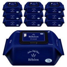 Bebeen 클래스 영유아물티슈 캡형, 73g, 70매, 10개