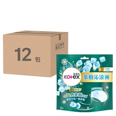 Kotex 靠得住 完美封漏 舒涼好眠褲 褲型衛生棉, L 28~40吋, 2件, 12包