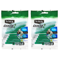 Schick 舒適牌 Exacta 2 敏感拋棄式刮鬍刀, 10入, 2個