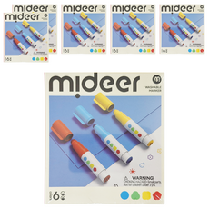 mideer 圓頭印章水彩筆 3歲以上, 6色, 6組
