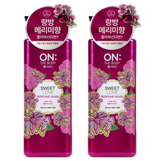 온더바디 퍼퓸 약산성 스위트러브 바디워시 피치 앤드 화이트머스크향, 865ml, 2개