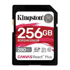 Kingston 金士頓 Canvas React Plus 256GB SDXC UHS-II V60 記憶卡 (280R/150W) 高速傳輸 穩定錄影, 1個